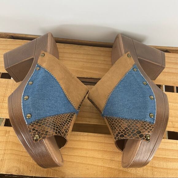 Cato multipattern platform chunky heel sandals size 10M Y2K - Picture 4 of 10